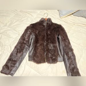 Bebe fur and leather jacket